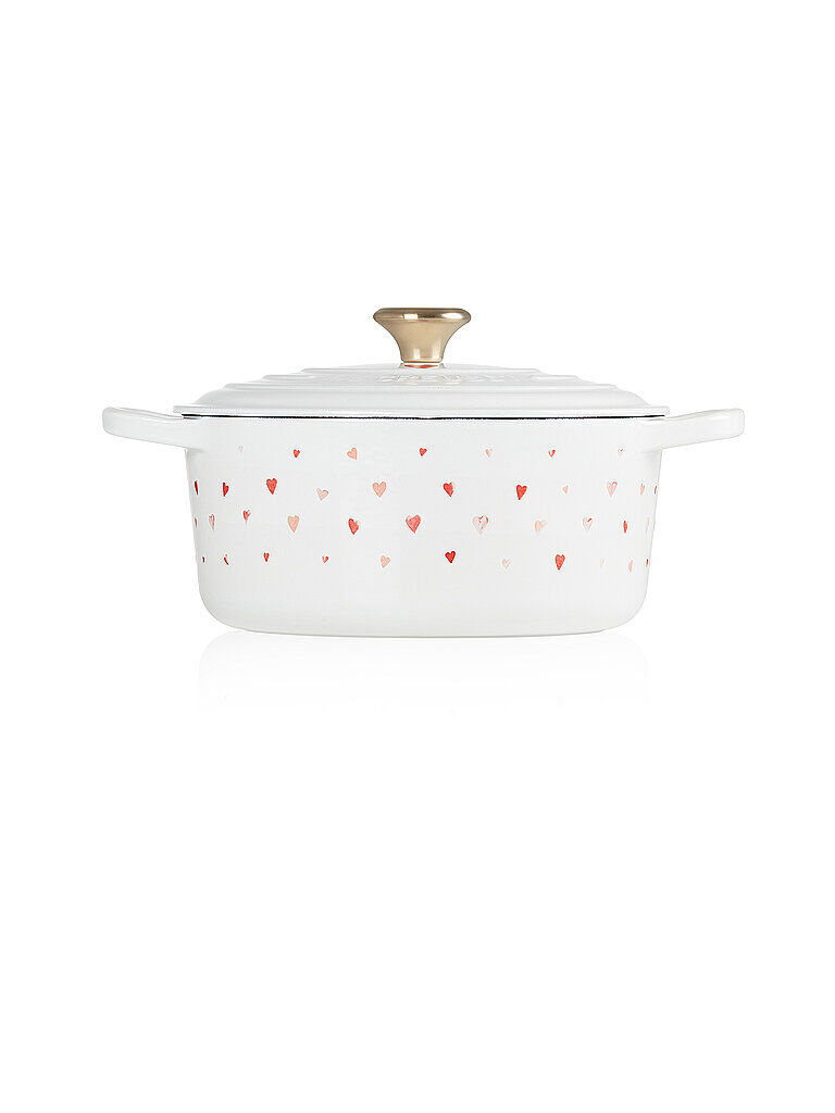 LE CREUSET Gourmet-Bräter Signature  22cm Weiss mit Herzen weiß   21177228451450