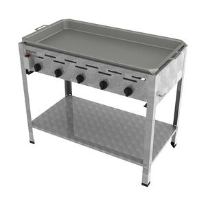 ChattenGlut Professional Gastrobräter 5-flammig Standgerät 18,0 kW mit Gewerberegler und SBS 980x530x800mm mit Pfanne