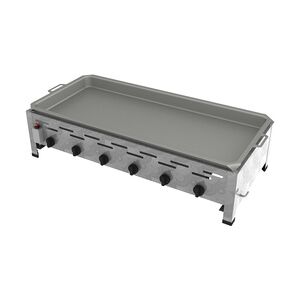 ChattenGlut Professional Gastrobräter 6-flammig Tischgerät 22,0 kW mit Gewerberegler und SBS 1140x530x270mm mit Pfanne