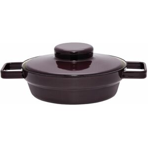 RIESS-KELOMAT Riess Pfanne Aromapot mit Deckel Ø20cm mit zwei Griffen Emaille Dark Aubergine