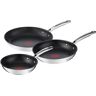 Pfannen-Set TEFAL "Duetto+" Pfannen Gr. Ø 28 cm, schwarz (schwarz, edelstahl) Pfannensets Premium Edelstahl, Induktionspfanne, Temperaturanzeiger