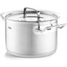 Kochtopf FISSLER "ORIGINAL-PROFI COLLECTION" Töpfe Gr. 6,3 l + Ø 24 cm, silberfarben Fleischtopf Kochtopf Fleischtöpfe mit breitem Schüttrand, Kaltmetallgriffen. Made in Germany, Induktion