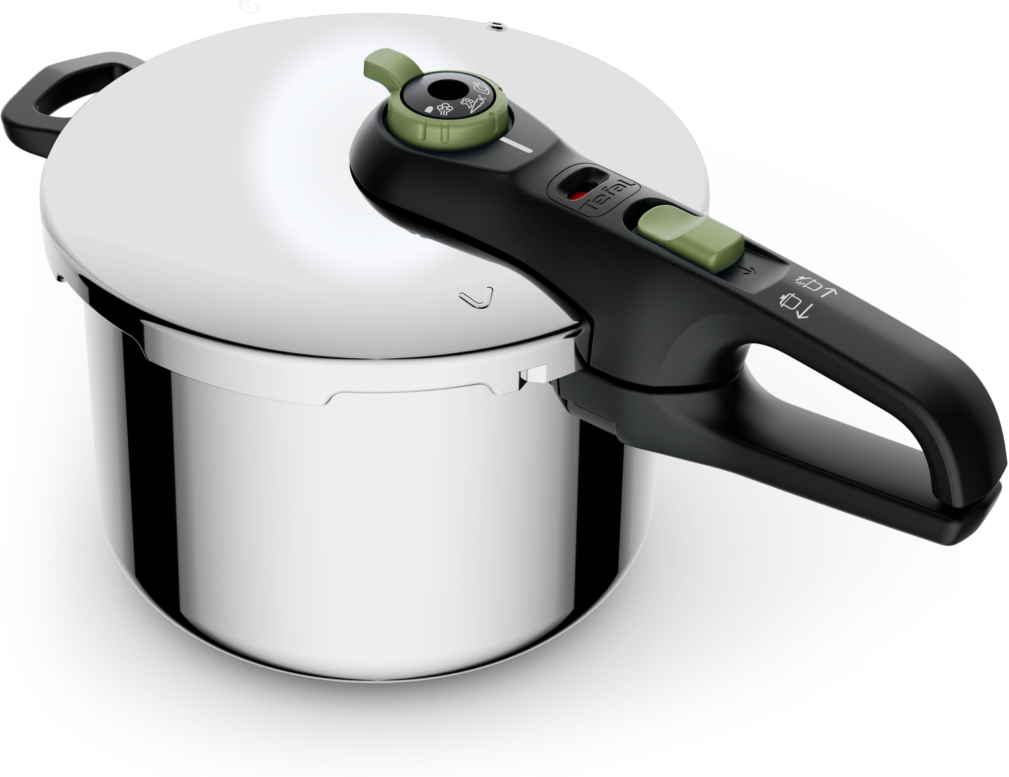 Schnellkochtopf TEFAL "Secure Trendy" Töpfe Gr. 4 l, silberfarben (edelstahlfarben) Schnellkochtöpfe Dampfkochtopf, Garregler, Sicherheitsvorrichtung, Induktion