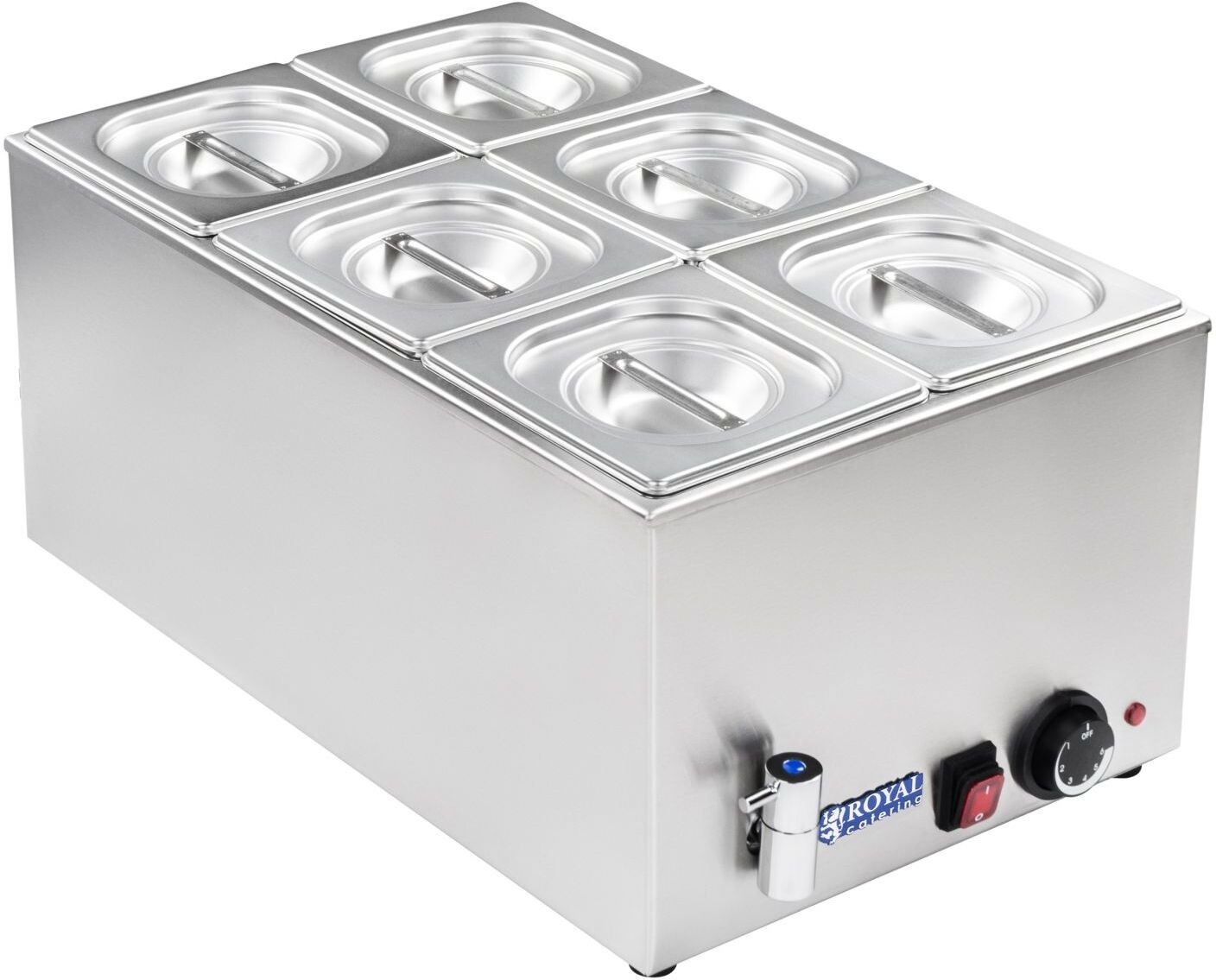 Royal Catering Bain Marie - GN Behälter - 1/6 - Ablasshahn 10010191