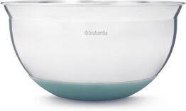 Brabantia International B.V. Brabantia Rührschüssel, 1,6 Liter, Edelstahlschüssel mit farbigem Silikongummi Boden, Farbe: Mint