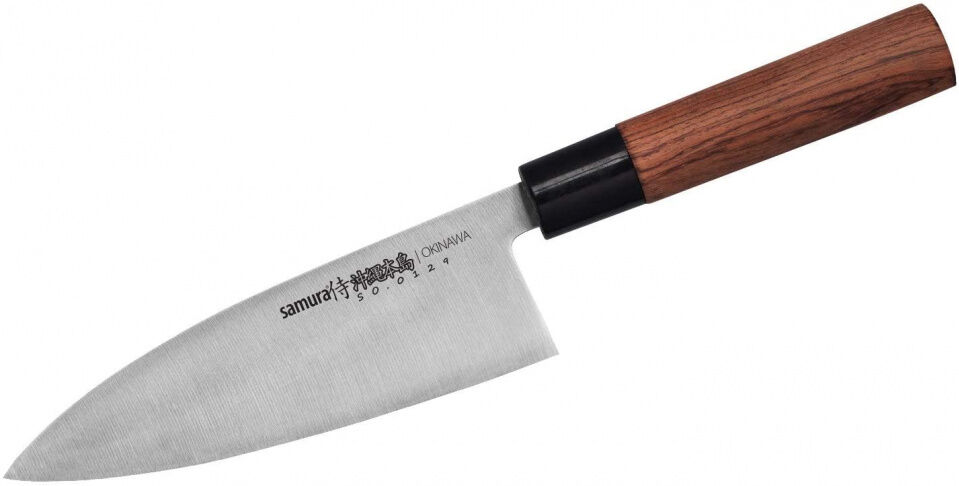 Samura kochmesser Okinawa Deba32,6 cm rostfreier Stahl/Holz silber/braun