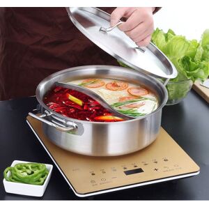Shoppo Marte Stainless Steel Extra Thick Hot Pot Thickened Bottom Grid Pot(Diameter : 28cm)