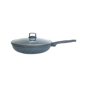 Vakeen Stegepande med glaslåg - Non-stick marmorbelægning - ind Grey 32cm