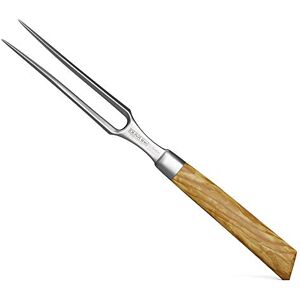 Burgvogel Solingen Oliva Line 8050.926.15.0 Carving Fork 15 cm Forged Olive Wood Stainless Steel Sausage Fork German Carving Fork Brown Beige A 6 Inch = 15 cm