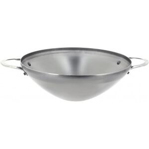 De Buyer Mineral B Element -Dobbeltgrebet Wok Pande, Carbon Stål, 28 C