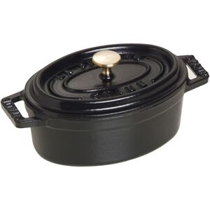 Staub La Cocotte Mini 11 cm, Oval, Sort, Støbejern