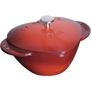 Staub La Cocotte 20 cm / 1,75 l, Hjerte, Kirsebærrød, Støbejern