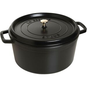 Staub La Cocotte 34 cm / 12,5 l, Rund, Sort, Støbejern