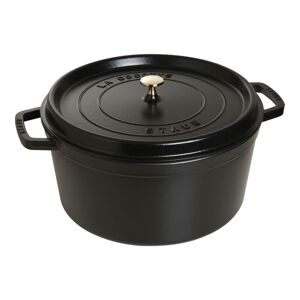 Staub La Cocotte 34 cm / 12,5 l, Rund, Sort, Støbejern