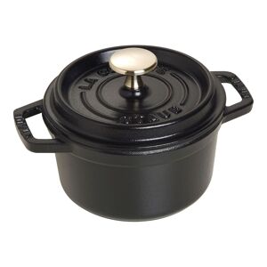 Staub La Cocotte 14 cm / 800 ml, Rund, Sort, Støbejern