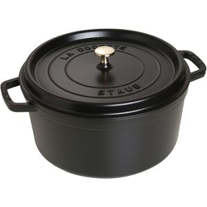 Staub La Cocotte 30 cm / 8,4 l, Rund, Sort, Støbejern