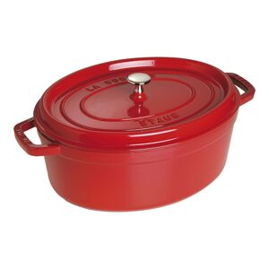 Staub La Cocotte 31 cm / 5,5 l, Oval, Kirsebærrød, Støbejern