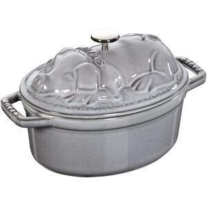 Staub La Cocotte Svinelåg 17 cm / 1 l, Oval, Grafitgrå, Støbejern