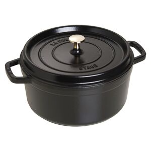 Staub La Cocotte 26 cm / 5,25 l, Rund, Sort, Støbejern