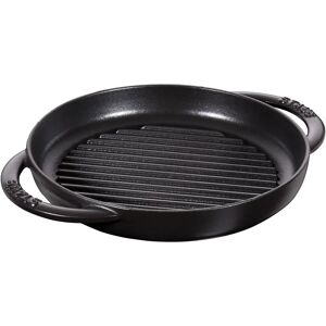 Staub Grillpander Pure grill 23 cm, Rund, Sort, Støbejern