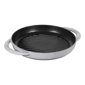 Staub Grillpander Pure grill 23 cm, Rund, Grafitgrå, Støbejern