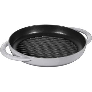 Staub Grillpander Pure grill 23 cm, Rund, Grafitgrå, Støbejern