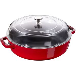 Staub Sauterpander Sautepande Med glaslåg 26 cm, Støbejern