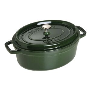 Staub La Cocotte 29 cm / 4,25 l, Oval, Basilikum-Grøn, Støbejern