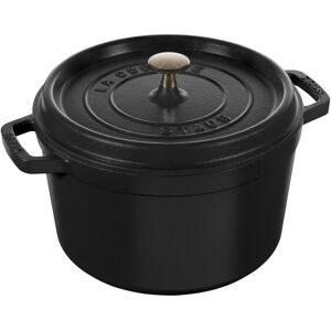 Staub La Cocotte Dyb 24 cm / 4,75 l, Rund, Sort, Støbejern