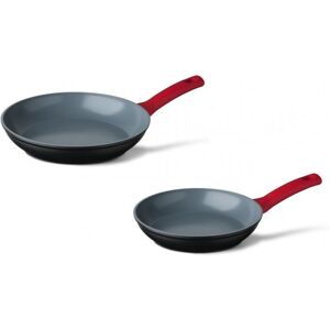 Set de sartenes  Tefal C42202S2A, 2 unidades, 20/26 cm, Para todo tipo de  cocinas, Revestimiento antiadherente, Aluminio, Negro