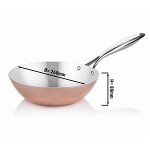 GGM GASTRO - Poêle Wok en cuivre - Ø 26 cm Poêle chinoise Poêle asiatique Poêle à wok