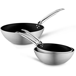 GGM GASTRO - (3 pièces) Set de poêles wok - 3 pièces en aluminium