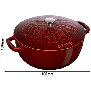 GGM Gastro - STAUB LA COCOTTE - La Marmite Lilie - Ø 240mm - Fonte - Grenadine-Rouge Rouge