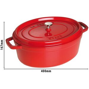 GGM Gastro - STAUB LA COCOTTE - Cocotte - ovale - 330mm - Fonte - Rouge cerise Rouge