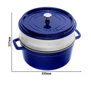 GGM Gastro - STAUB LA COCOTTE - Cocotte avec  vapeur - Ø 260mm - Fonte - Bleu fonce Bleu fonce