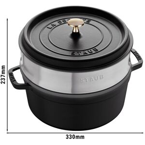 GGM Gastro - STAUB LA COCOTTE - Cocotte avec  vapeur - Ø 240mm - Fonte - Noir Noir