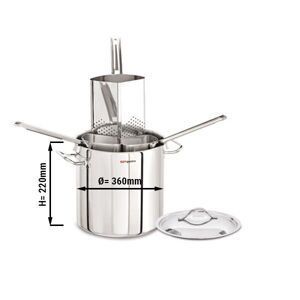 GGM Gastro - Pot a pates - Ø 360mm - incl. 4 tamis Argent