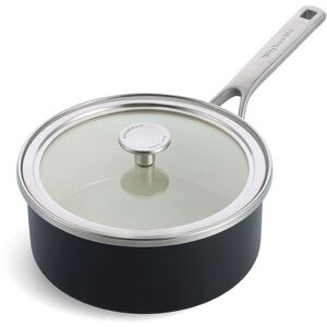 - Casserole émaillée avec couvercle Core Steel induction noir/crème - D.20 cm NoirCrème