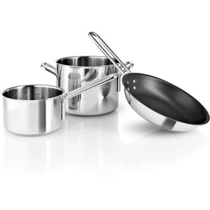 Eva Solo Eva Trio - Lot d'ustensiles de cuisine de base (3 pièces) Casserole à manche 1,1 L (Ø 13 cm) / faitout 2,2 L (Ø 16 cm) / poêle à frire Ø 20 cm