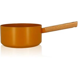 Casserole Ector induction aluminium revêtu manche en bois 20 cm jaune Ogo [Marron]