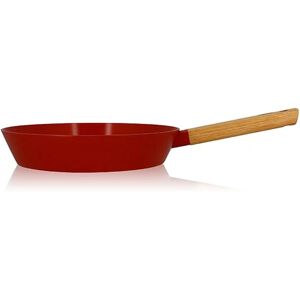 Poêle Ector induction aluminium revêtu manche en bois 28 cm rouge Ogo [Rouge]