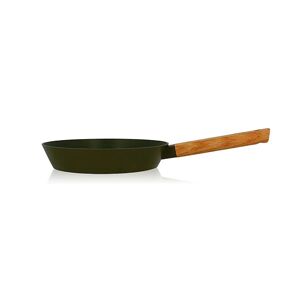 Poêle Ector induction aluminium revêtu manche en bois 24 cm vert Ogo [Vert]