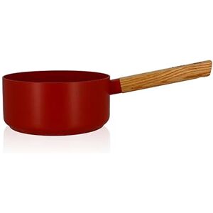 Casserole Ector induction aluminium revêtu manche en bois 18 cm rouge Ogo [Jaune]