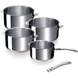 Set de 4 casseroles Evolution 14, 16, 18 et 20cm et 2 manches inox Beka [Gris metallise]