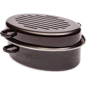 Cocotte roaster 38 cm acier emaille Baumalu [Gris metallise]