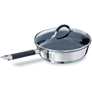 Sauteuse antiadhesive inox et couvercle Rapid Cook 24 cm Mathon [Gris metallise]