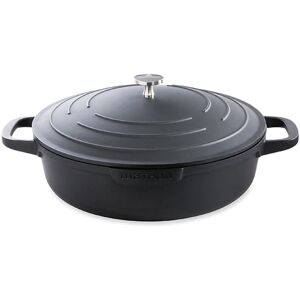 Cocotte légère basse ronde en fonte d'aluminium 28 cm 4,1 L coloris noir Mathon [Noir] - Publicité