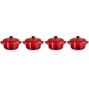 Set 4 mini-cocottes ceramique 10 cm Cerise Le Creuset []