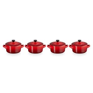 Set 4 mini-cocottes ceramique 10 cm Cerise Le Creuset [Beige]