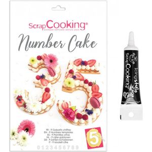 Coffret Number cake + Stylo de glacage noir Scrapcooking